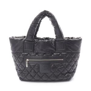 Chanel Coco Cocoon tote bag nylon leather black burgundy Red